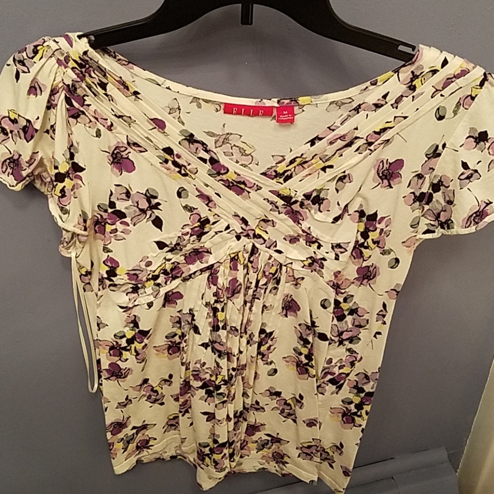 Purple and white top by elle